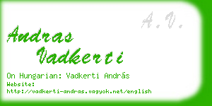 andras vadkerti business card