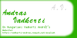 andras vadkerti business card